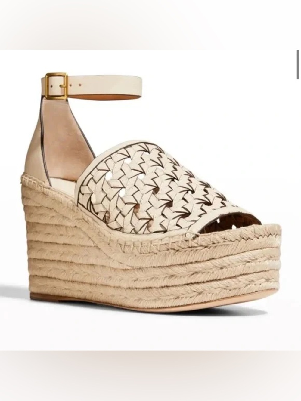 Tory Burch Basketweave Espadrille Wedges